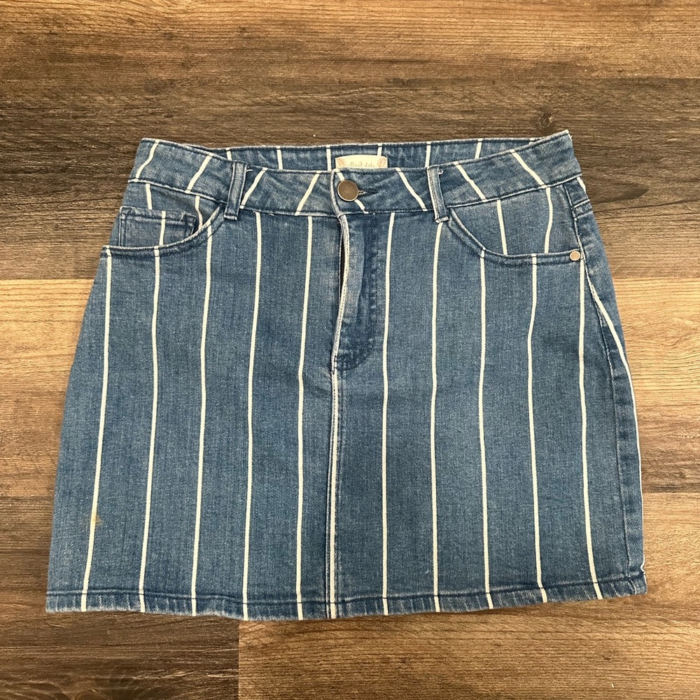 Striped Denim Altar’d State Skirt